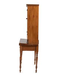 A Late Federal Cherrywood Step-Back Secretary Bookcase