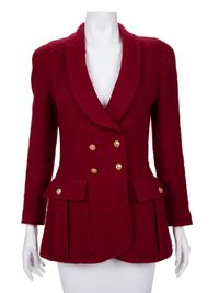 Chanel Wool Tweed Double-Breasted Jacket, 1980-90s