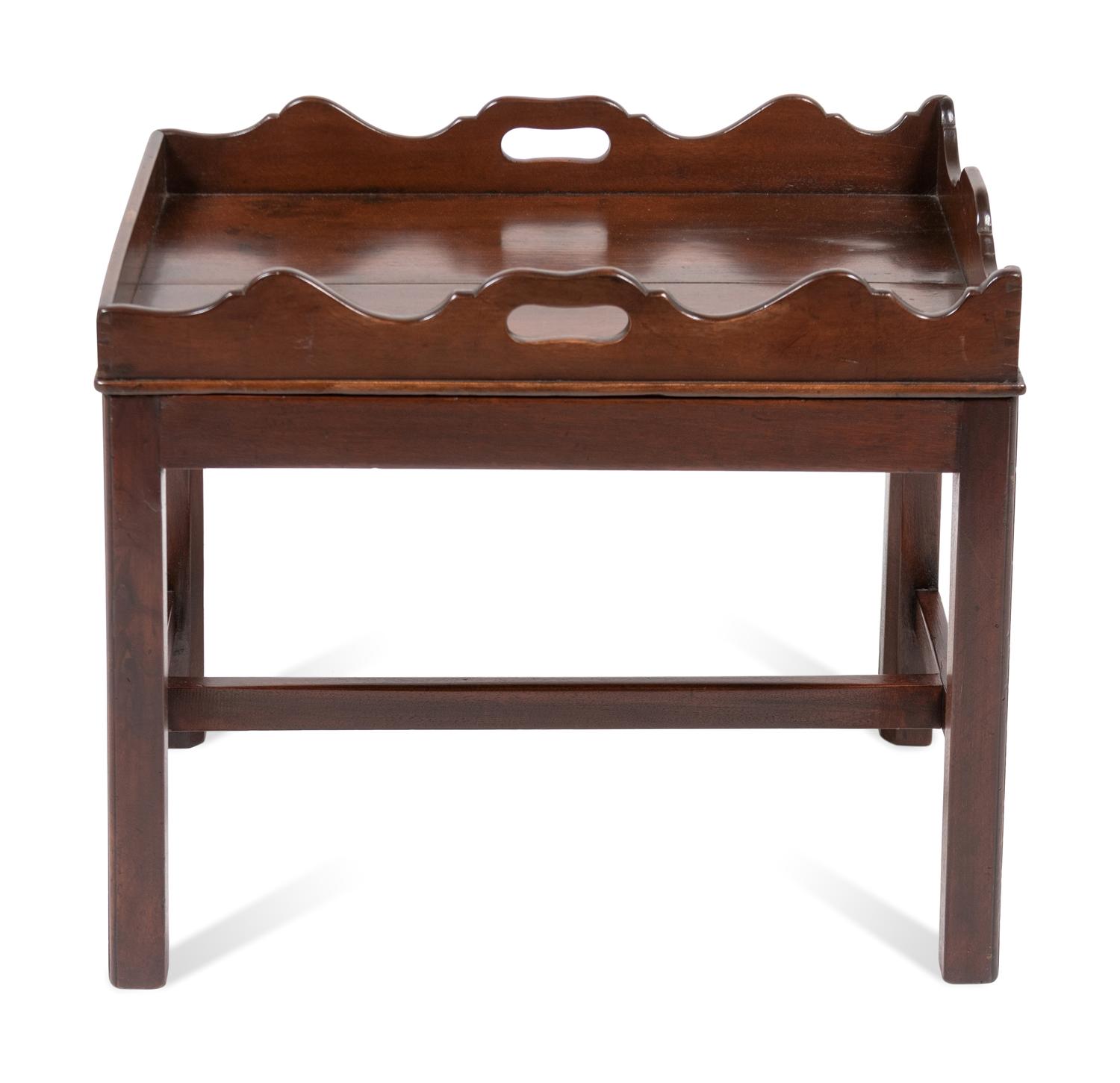 A Georgian Style Butler's Tray on a Later Stand