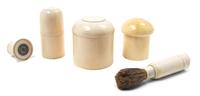 A Collection of Five Ivory Boxes, Height of tallest 3 3/4 inches.