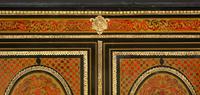 A Napoleon III Gilt Bronze Mounted Boulle Marquetry Marble-Top Console Cabinet