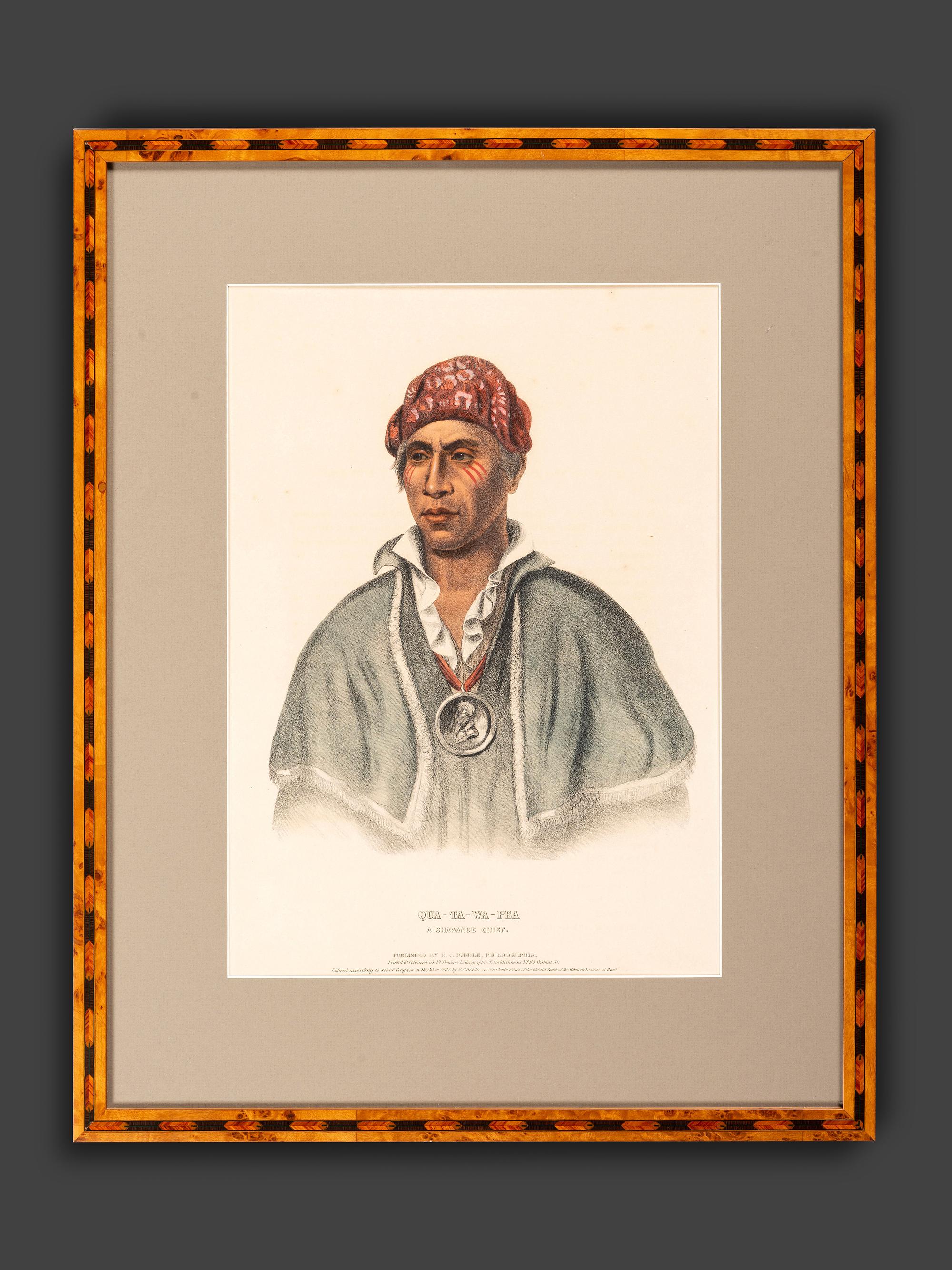 Four Hand-Colored Lithographs by McKenney and Hall