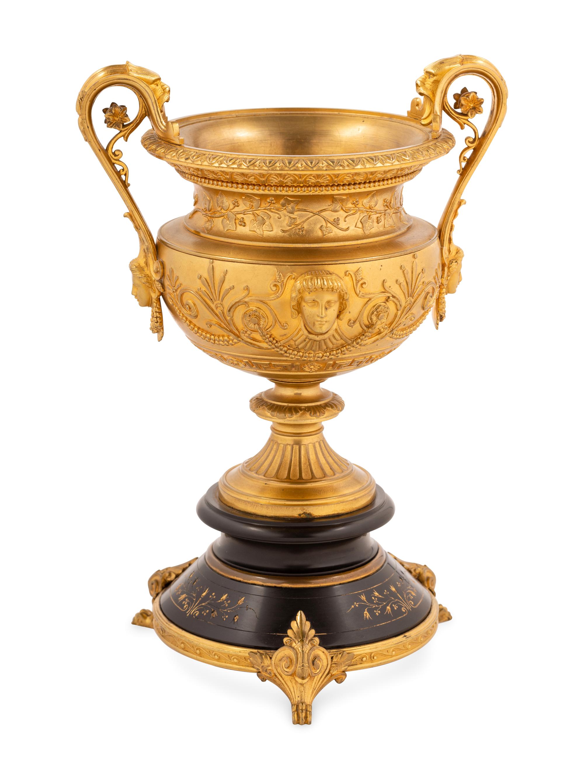 A French Neoclassical Gilt Bronze Urn