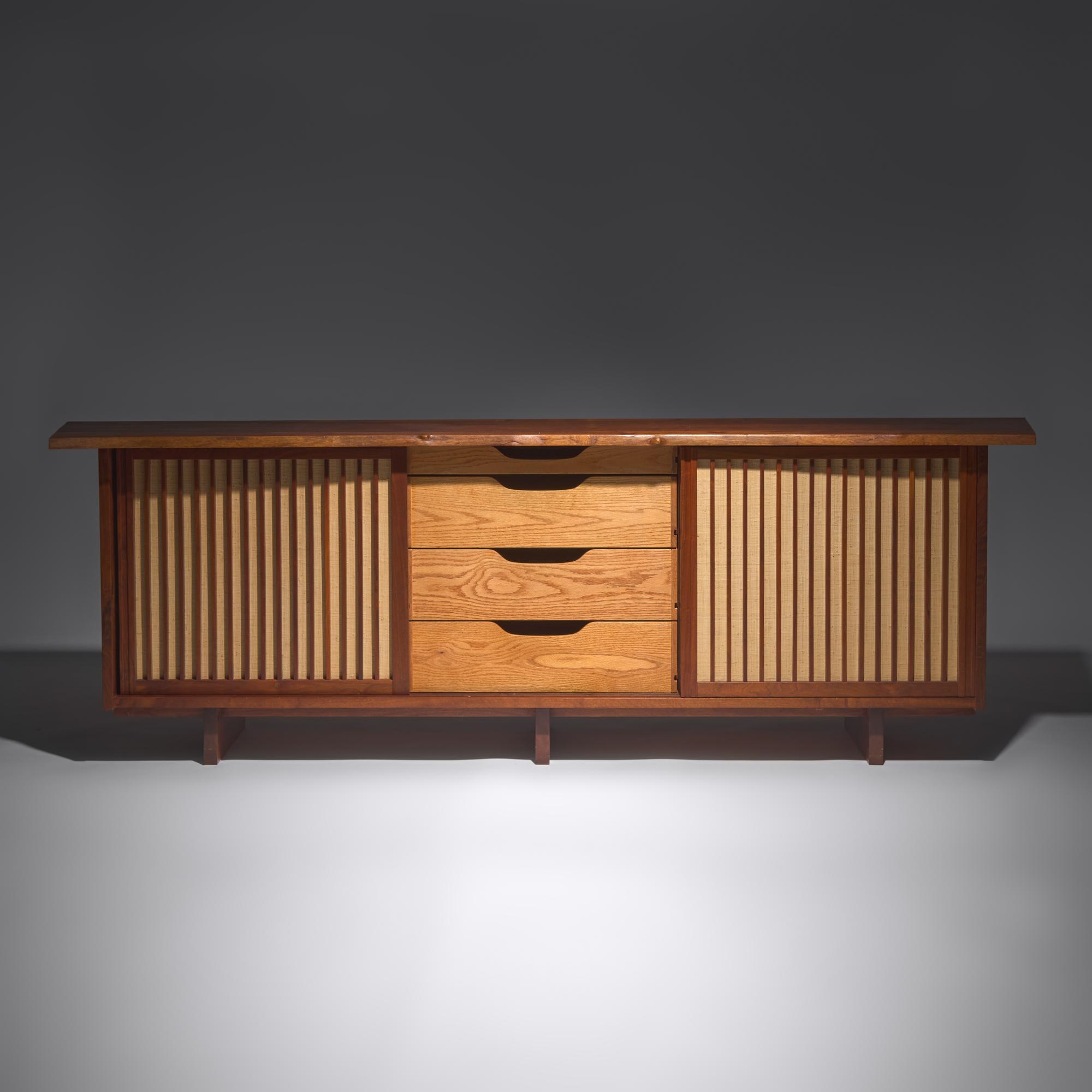 George Nakashima (American, 1905–1990) — Triple Door Sliding Cabinet, 1965
