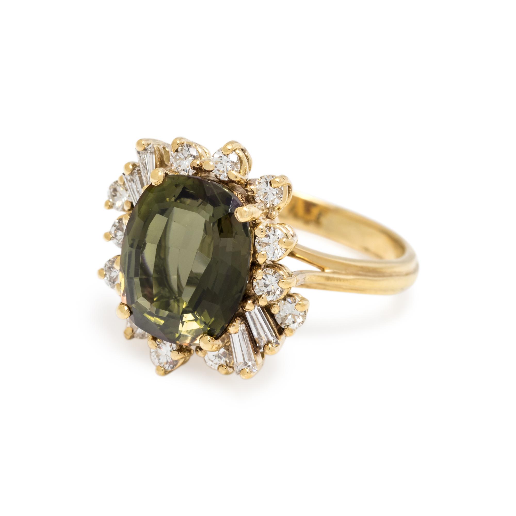 ANDALUSITE AND DIAMOND RING