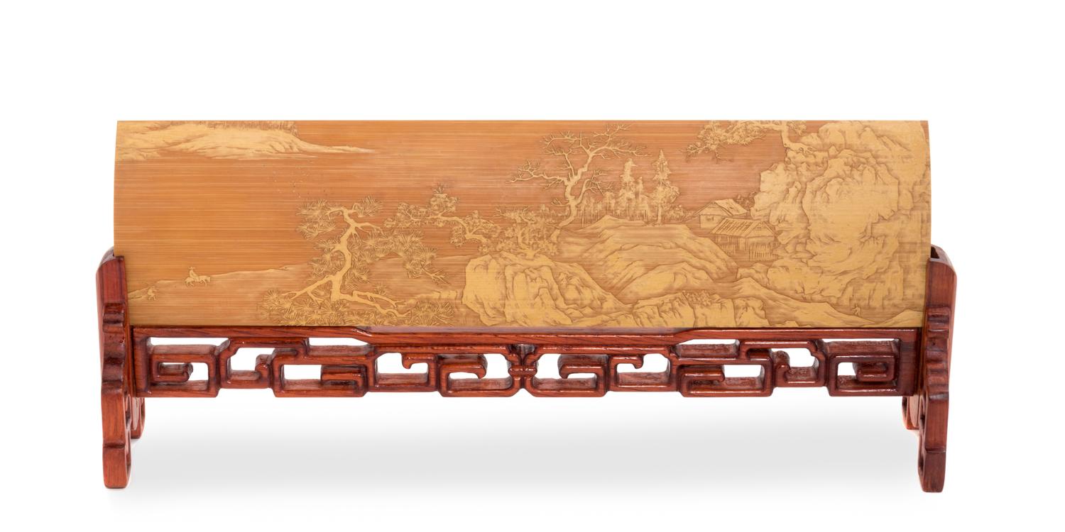 A Chinese Carved Bamboo Wrist Rest