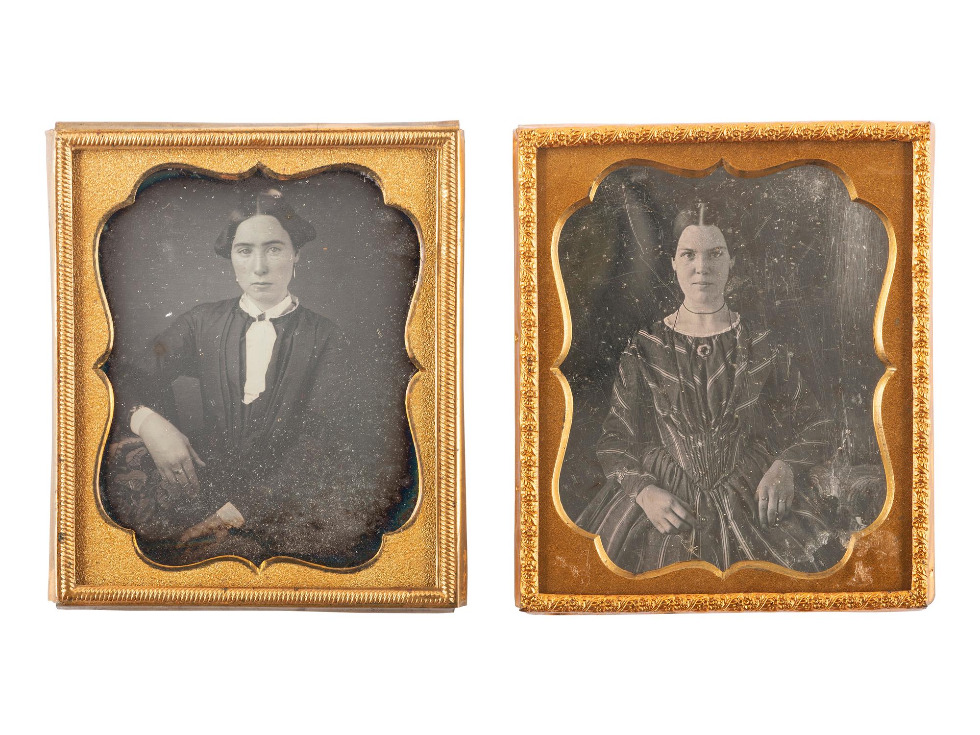 [EARLY PHOTOGRAPHY]. A group of 24 daguerreotypes of lovely young women, including: