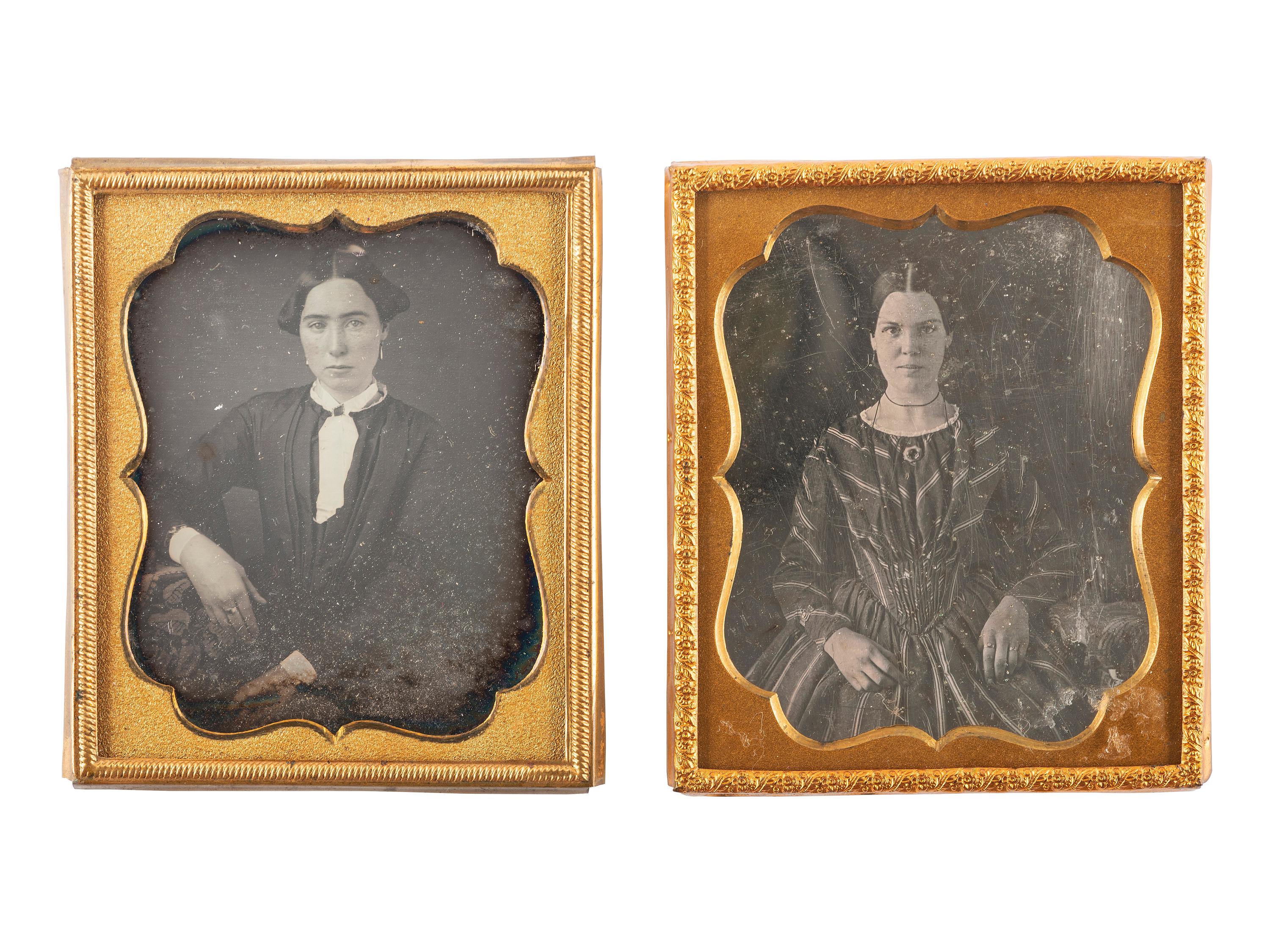 [EARLY PHOTOGRAPHY]. A group of 24 daguerreotypes of lovely young women, including: