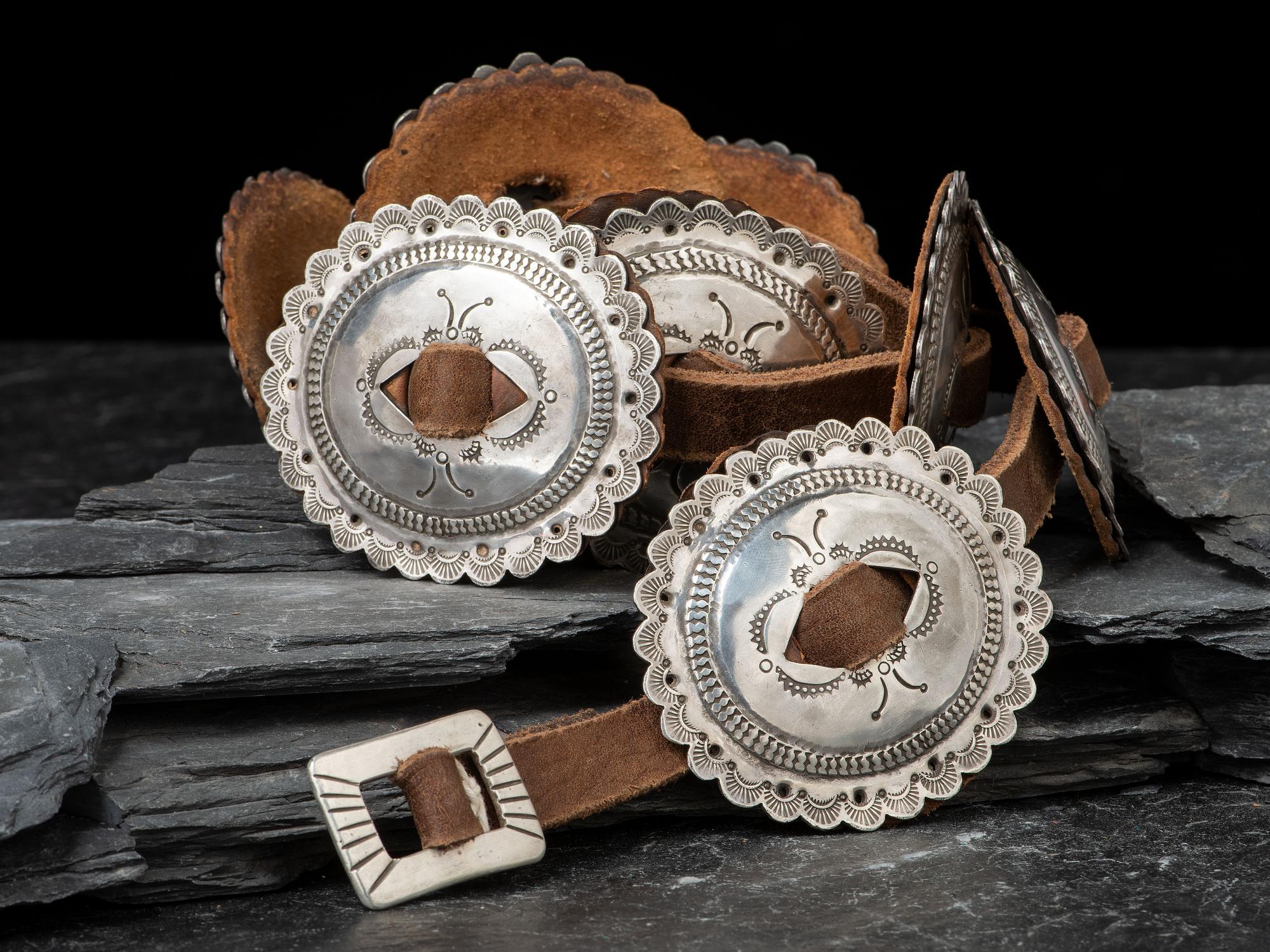 Navajo Silver First Phase Revival Concha Belt