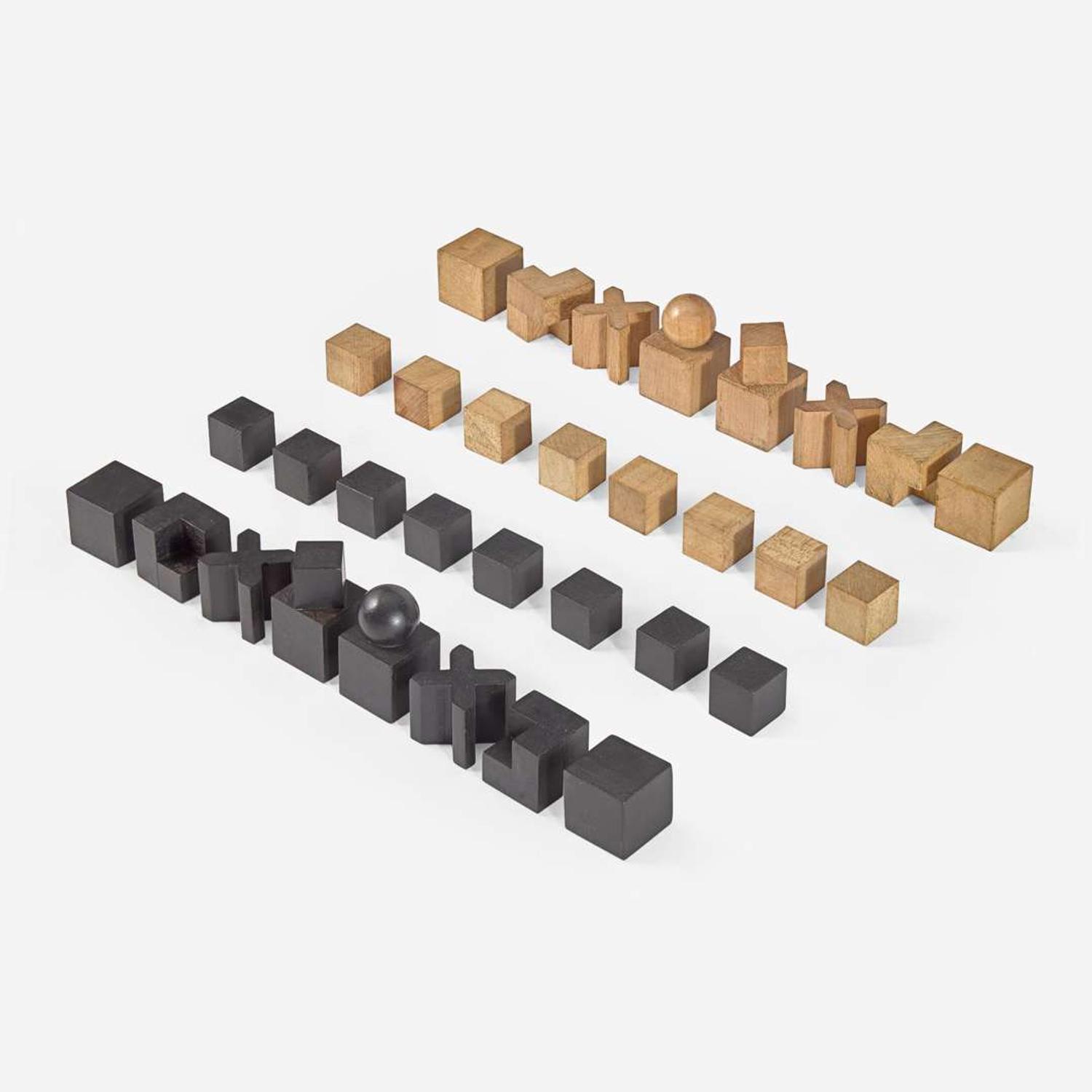 Josef Hartwig (German, 1880-1955) Bauhaus Chess Set, Germany, circa 1924