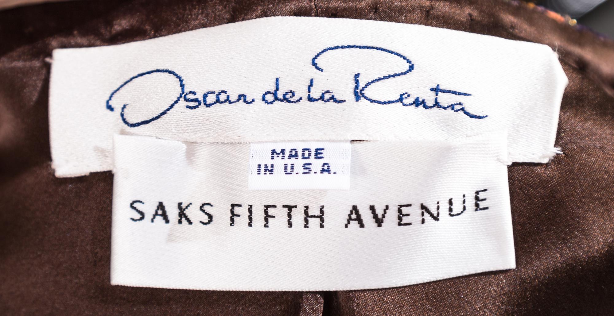 An Oscar de la Renta Patchwork Evening Coat, Size 4.