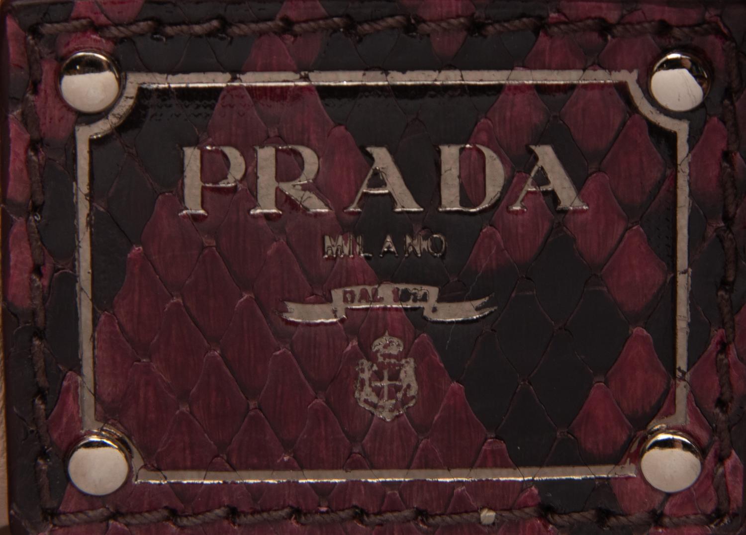 PRADA, PURPLE FOX FUR BAG & PINK WALLET