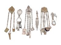 Six Silver and Silver-Plate Chatelaines