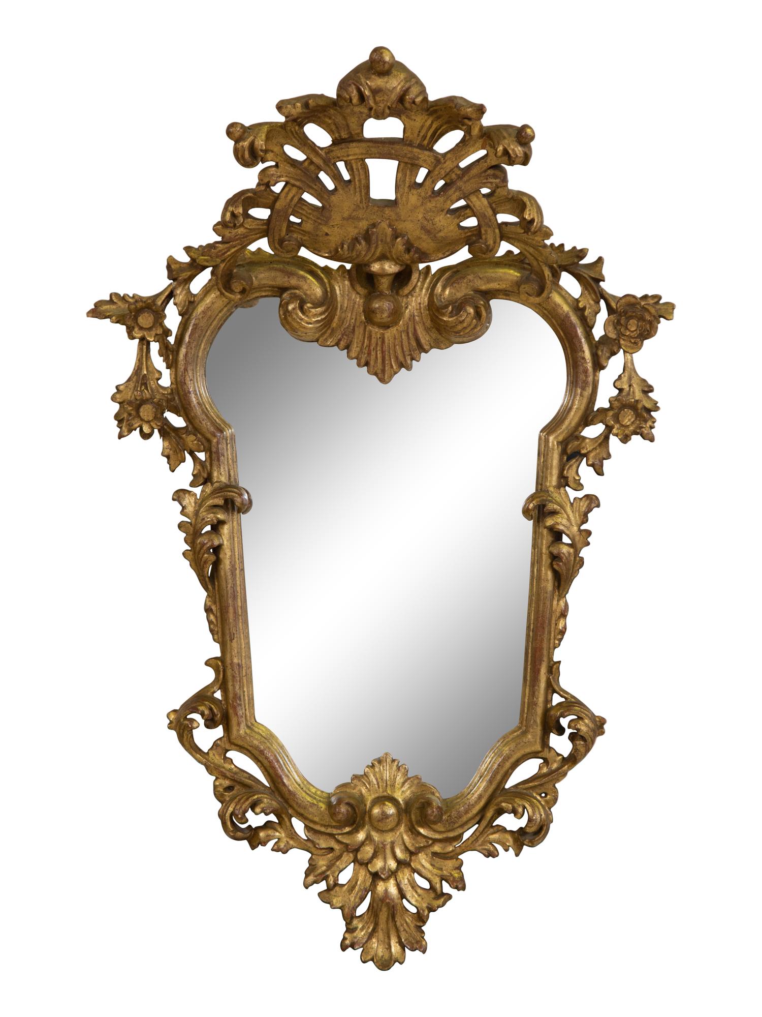 An Italian Rococo Style Giltwood Mirror