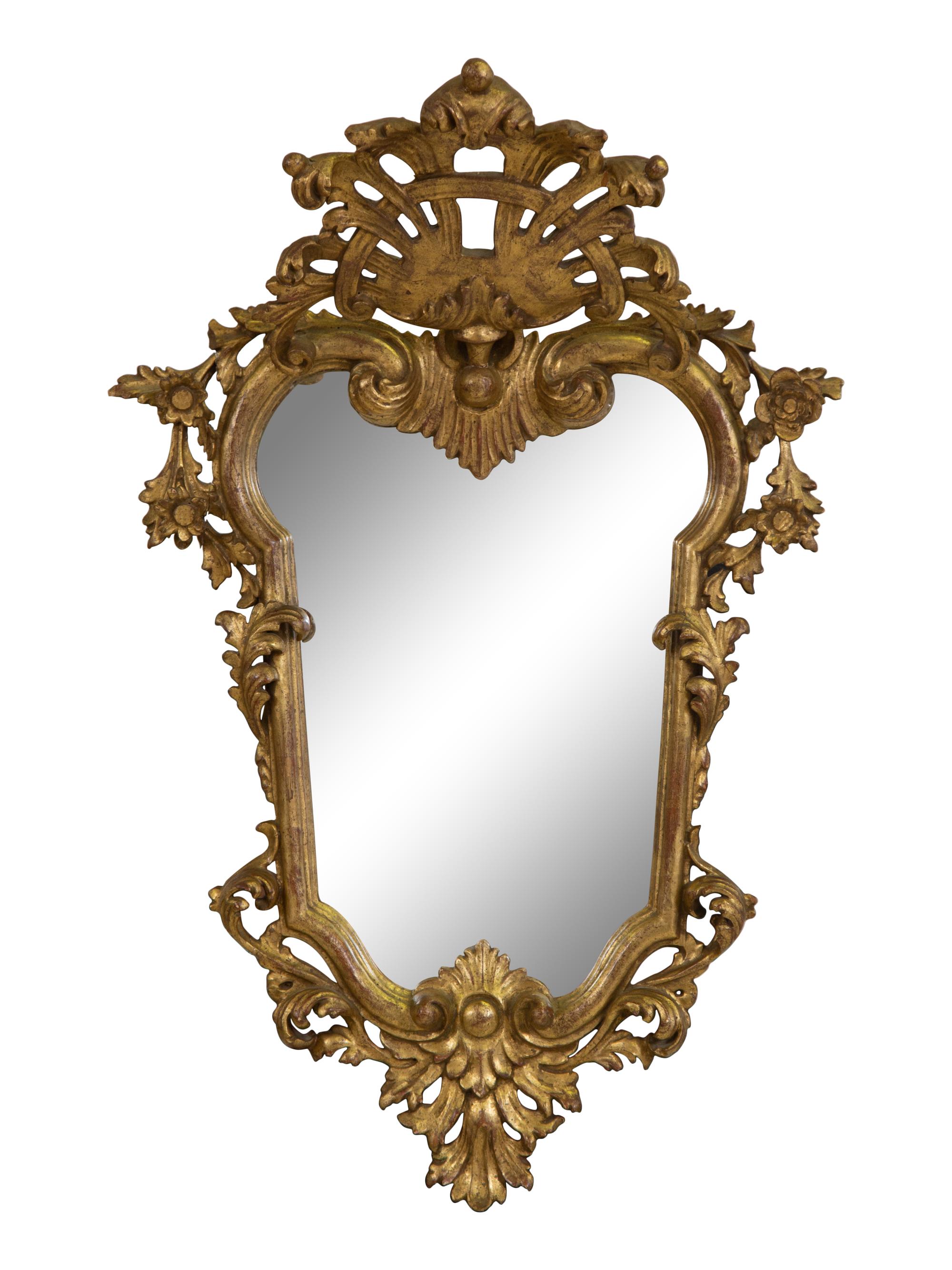 An Italian Rococo Style Giltwood Mirror