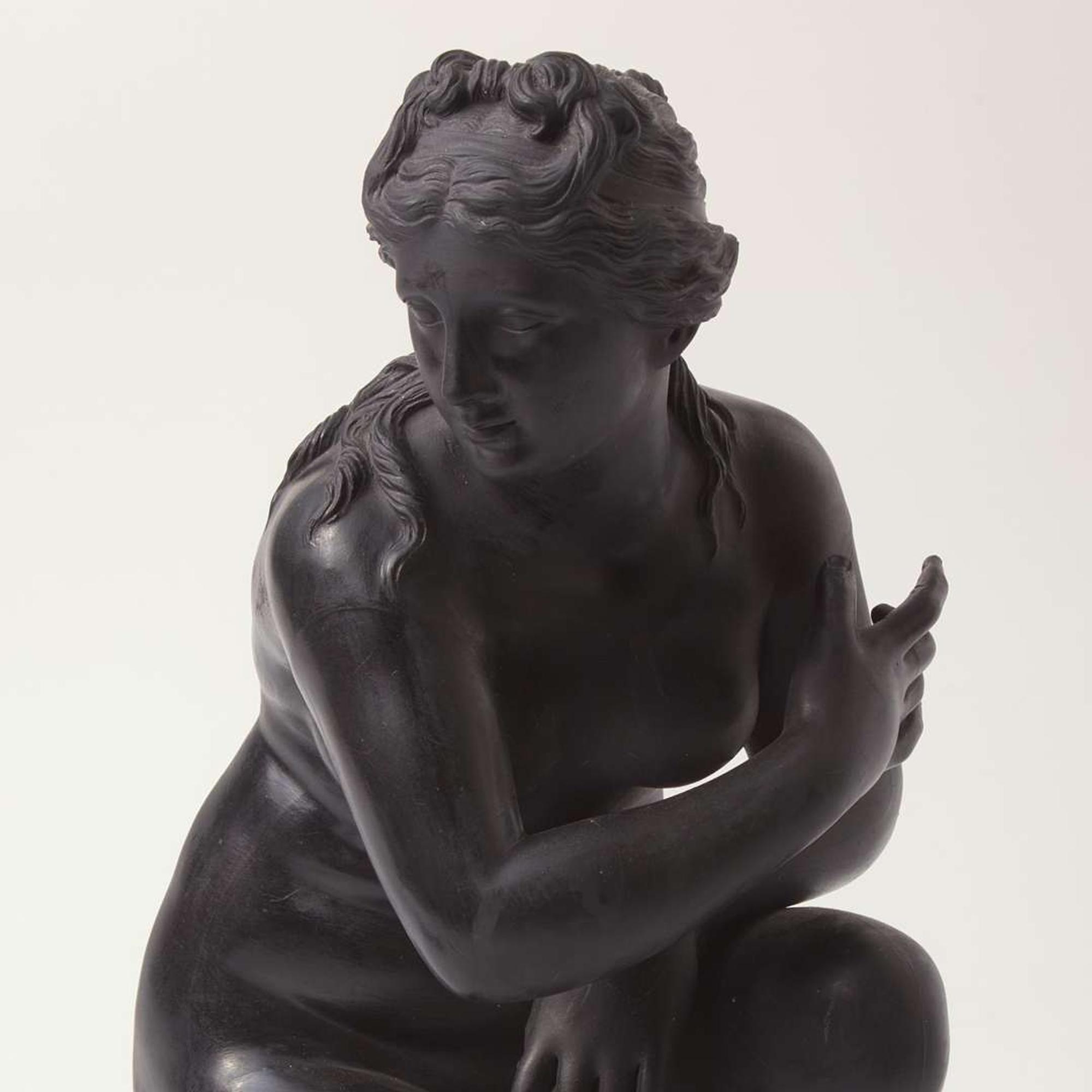 A Wedgwood Black Basalt Crouching Venus Figure UK, mid-19th century