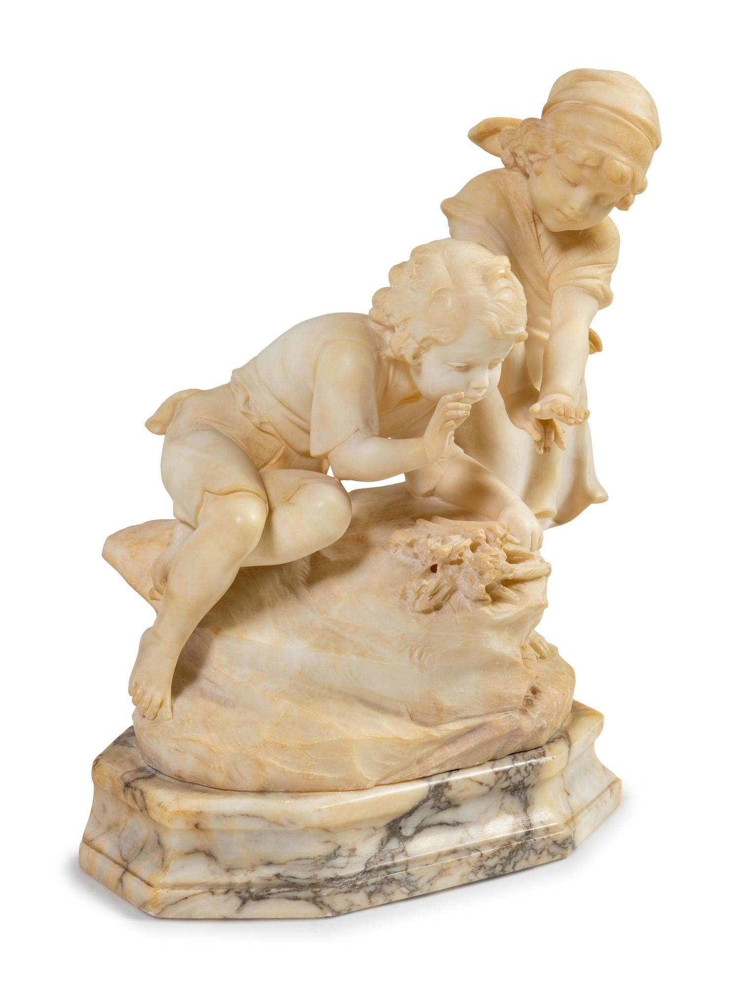 An Italian Alabaster Figural Group