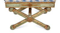 A North Italian Neoclassical Painted and Parcel-Gilt Stool