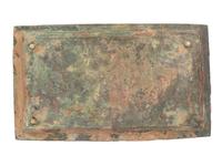 A Chinese Bronze Square Braiser, Han Dynasty Style