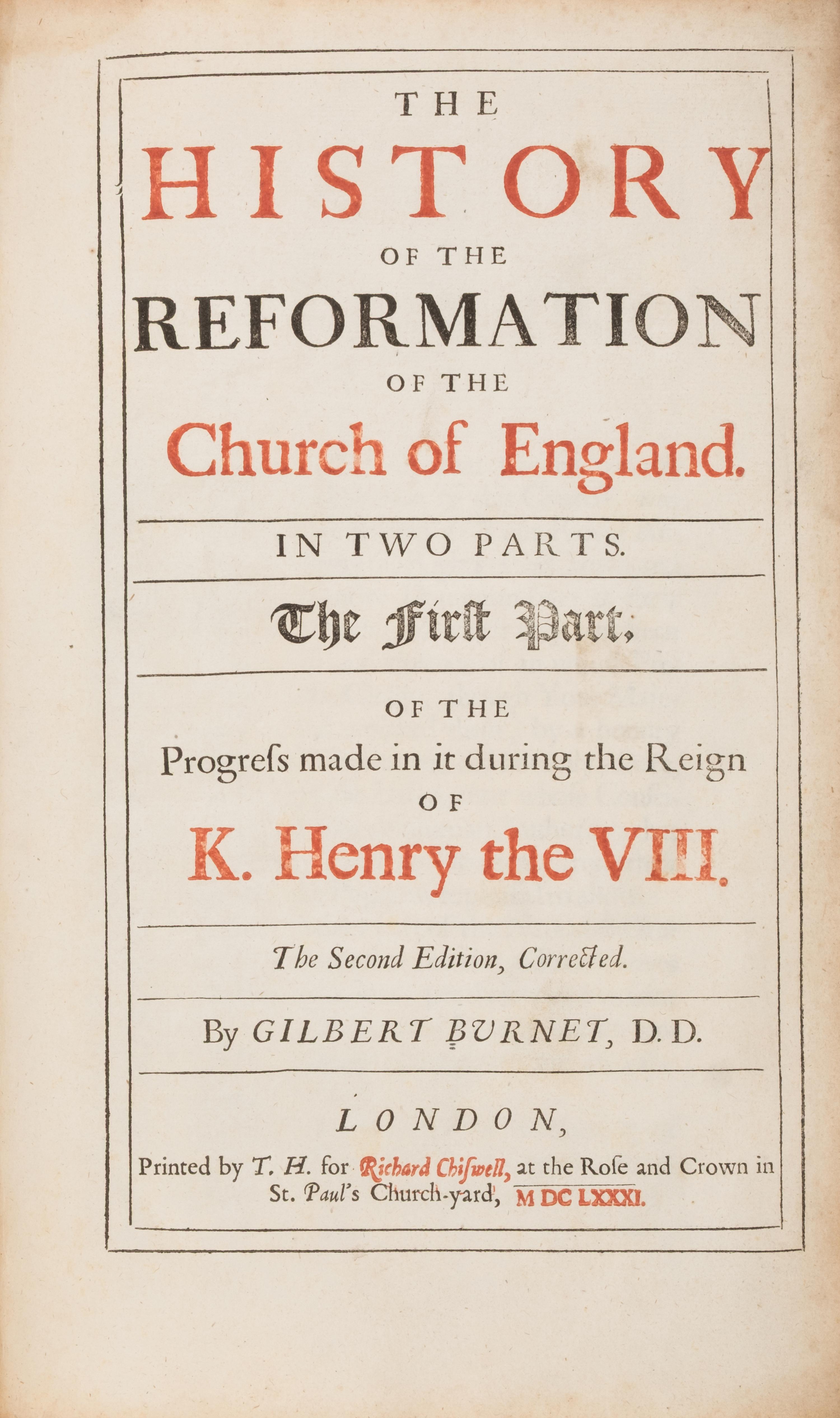 [Religion] Burnet, Gilbert. The History of the Reformation of the Church of England