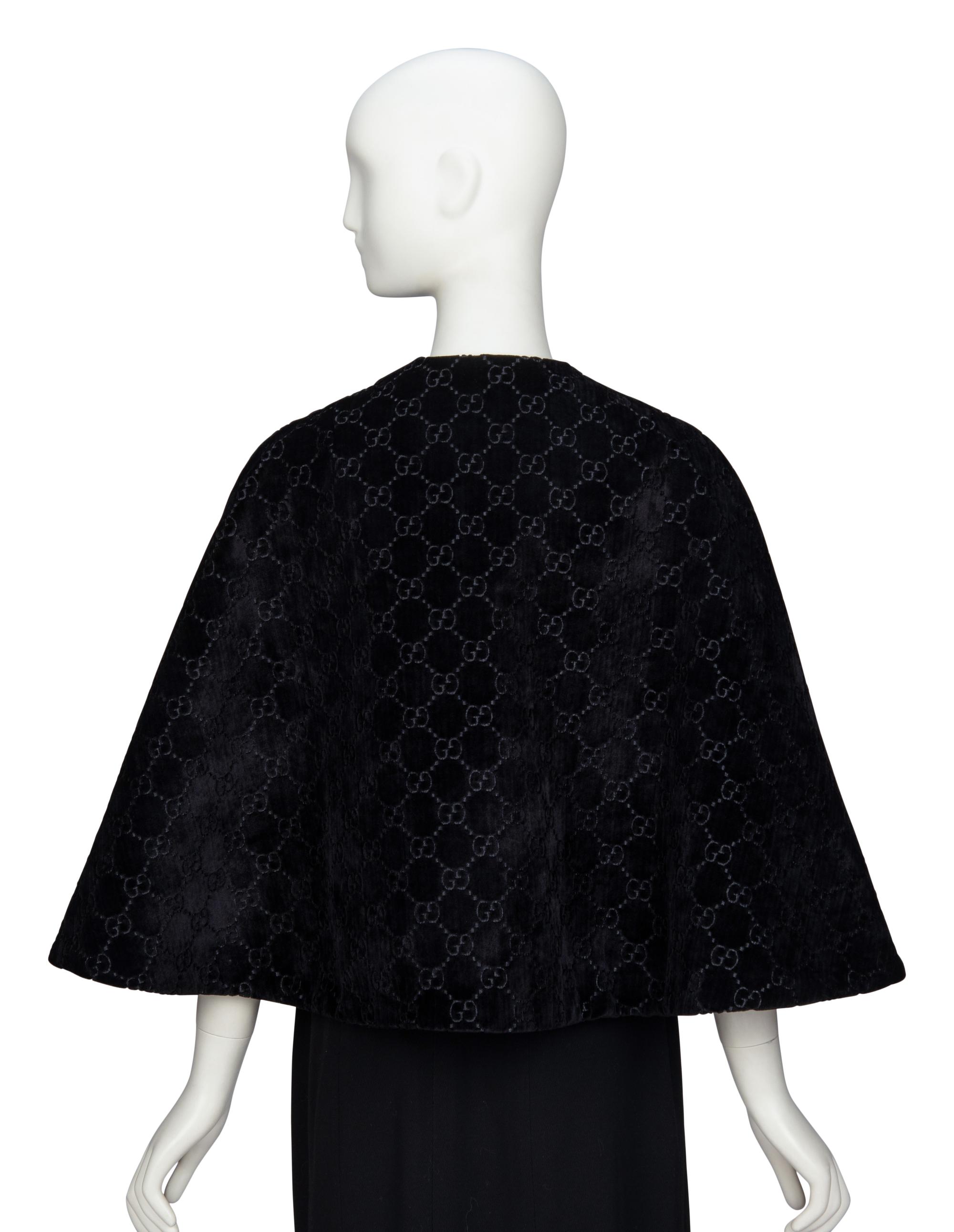 GUCCI, MONOGRAM VELVET CAPELET