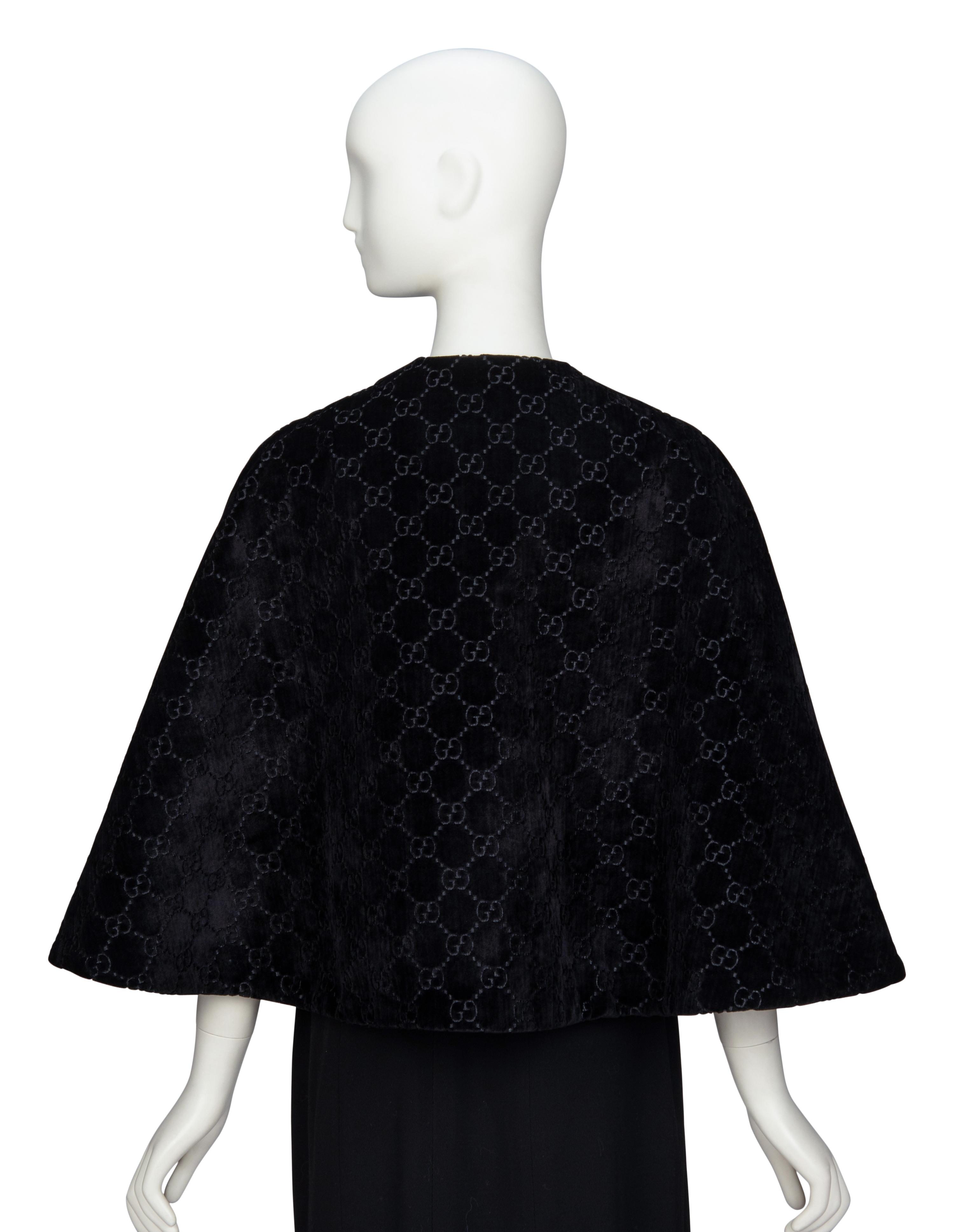 GUCCI, MONOGRAM VELVET CAPELET