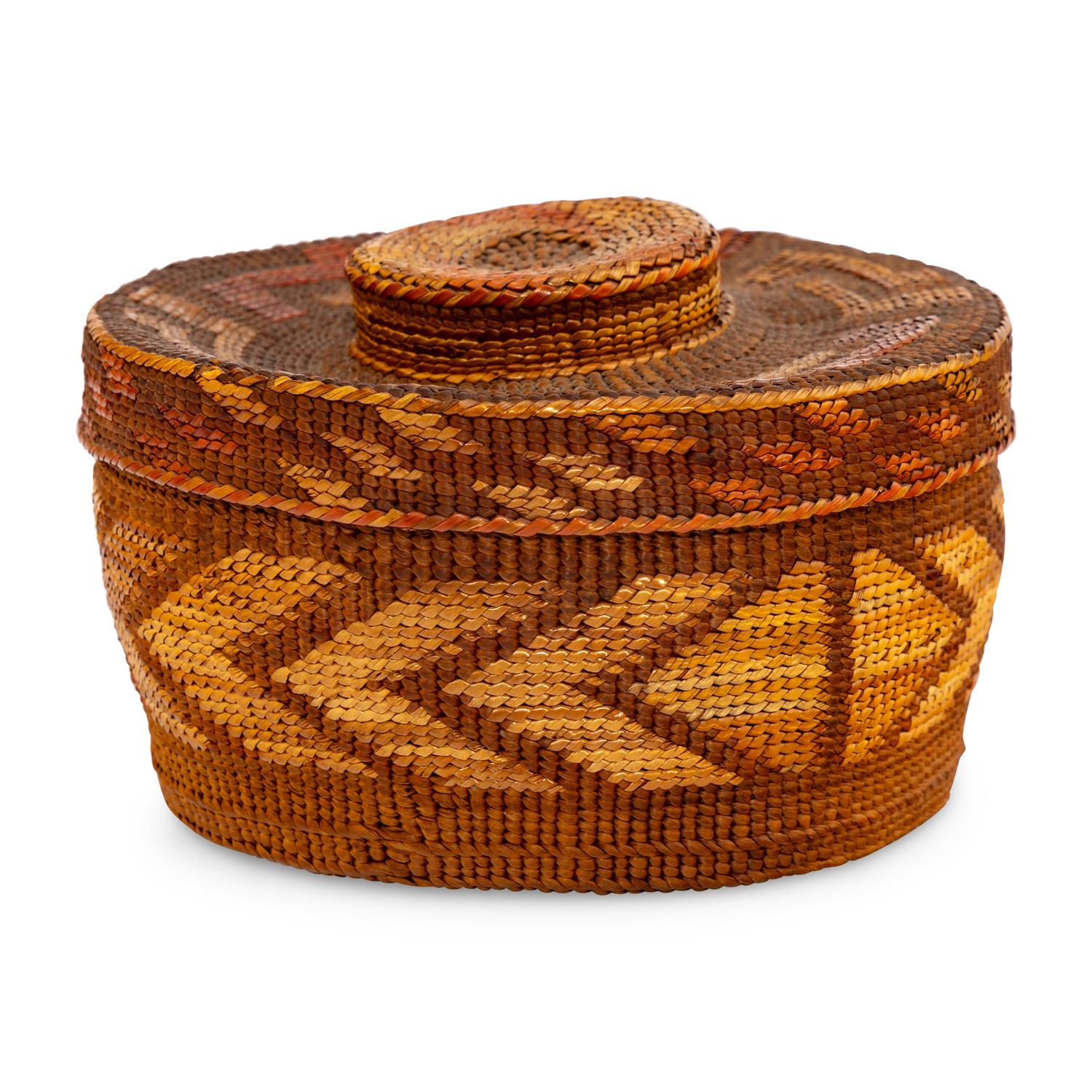 Tlingit Polychrome Rattletop Basket