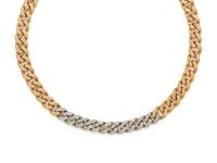 TIFFANY & CO., BICOLOR GOLD AND DIAMOND NECKLACE