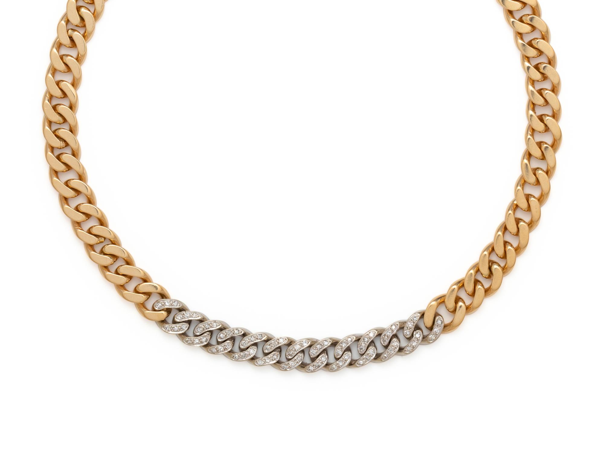 TIFFANY & CO., BICOLOR GOLD AND DIAMOND NECKLACE
