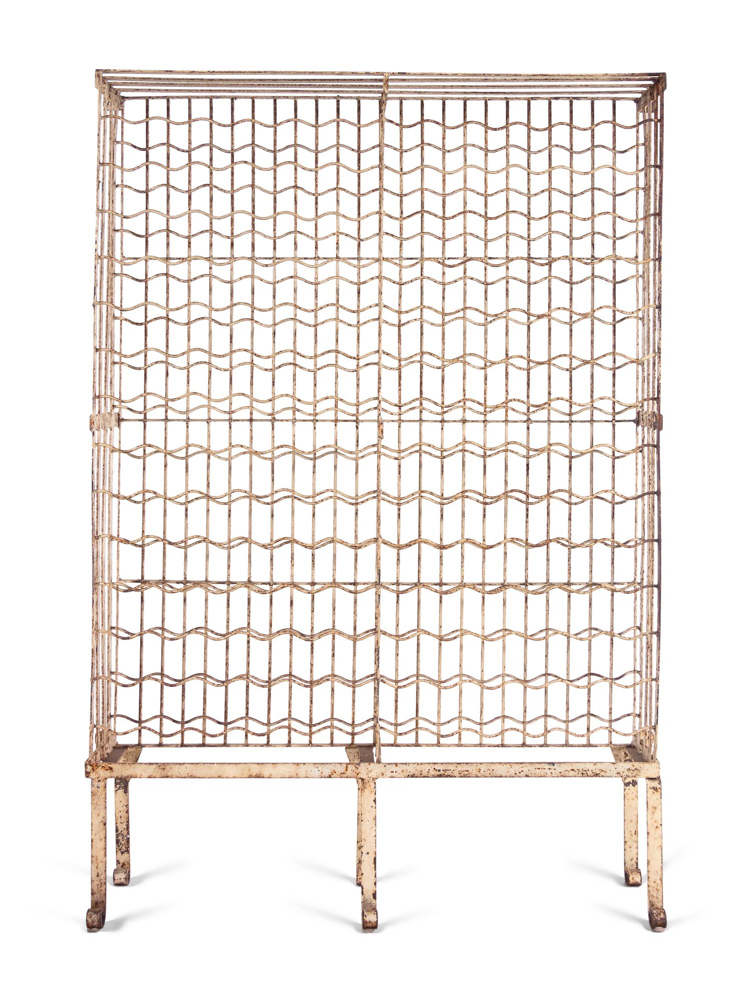 A French Painted Iron Wine Rack