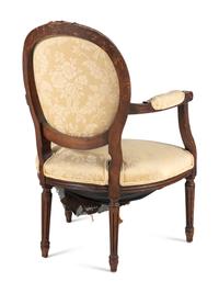 A Louis XVI Style Walnut Fauteuil