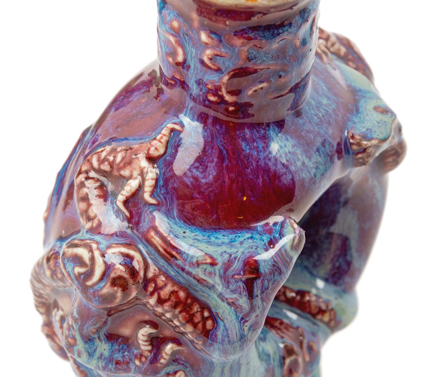 Four Chinese Carved Porcelain Vases