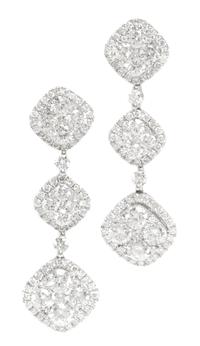 A Pair of 18 Karat White Gold and Diamond Earrings, 4.70 dwts.