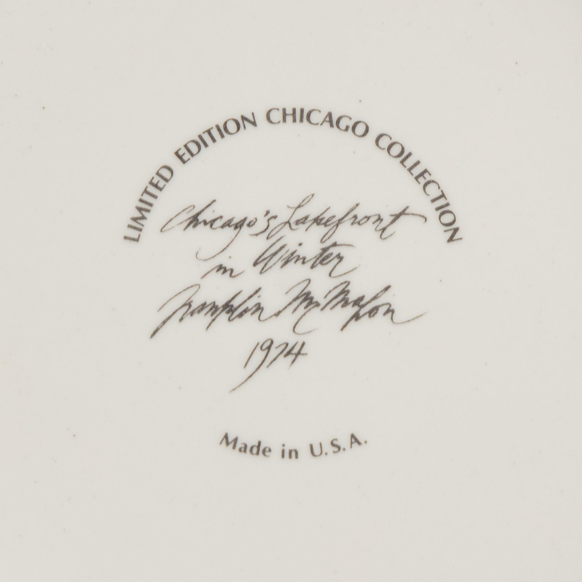 A Set of Chicago Collector Plates by Franklin McMahon