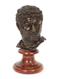 Three French Bronze Busts of Cicero and Demosthenes, and Roman Emperor Caracalla