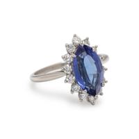 TIFFANY & CO., TANZANITE AND DIAMOND RING