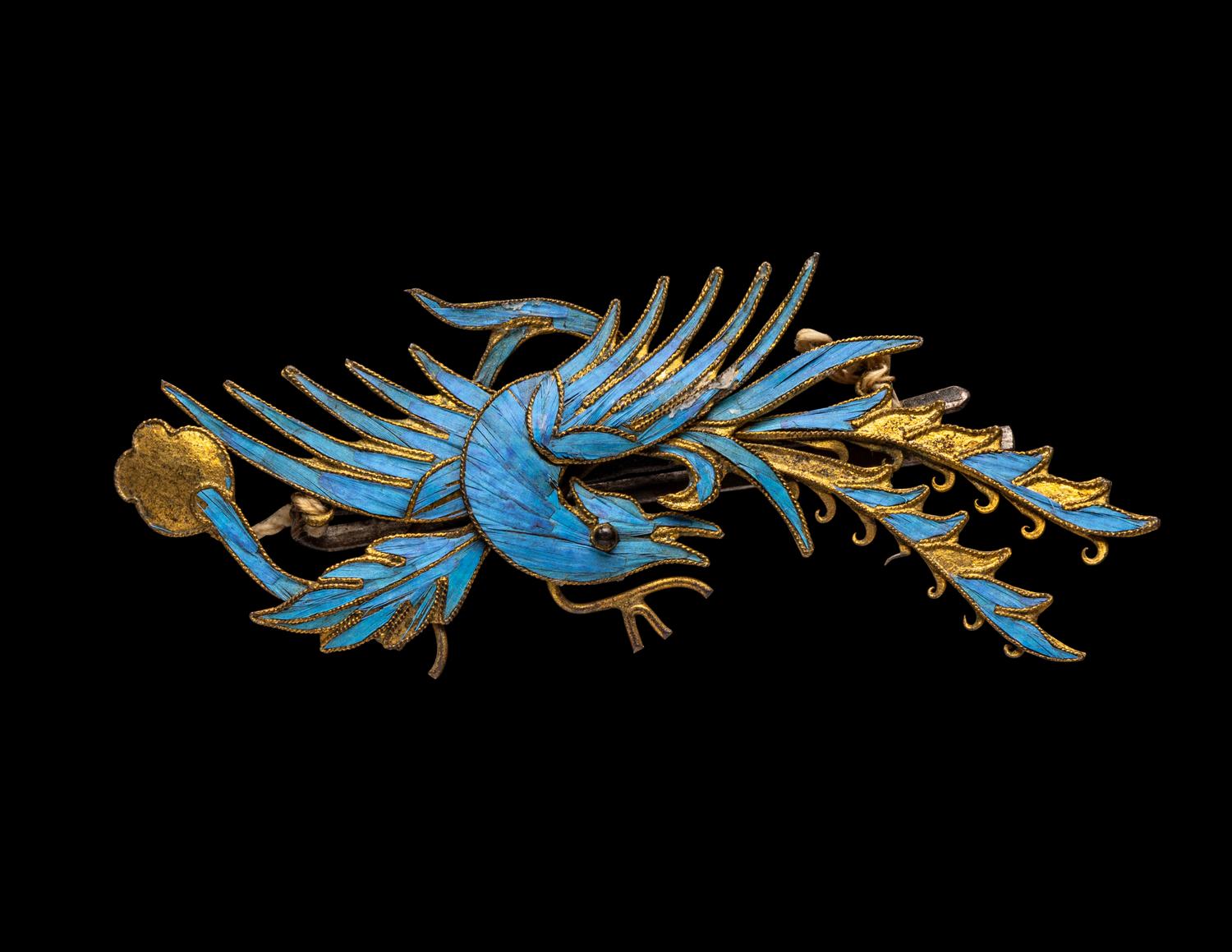 Four Chinese Gilt Metal Hair Ornaments