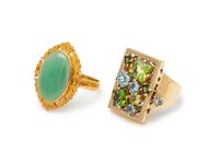 COLLECTION OF GOLD AND MULTIGEM RINGS
