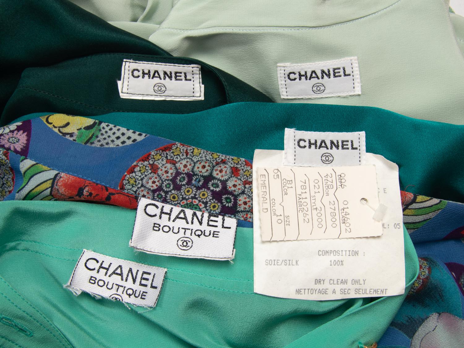 Five Chanel Silk Blouses