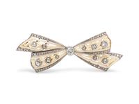 ANTIQUE, DIAMOND BOW BROOCH