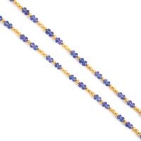 Tanzanite and Yellow Gold Beaded Necklace