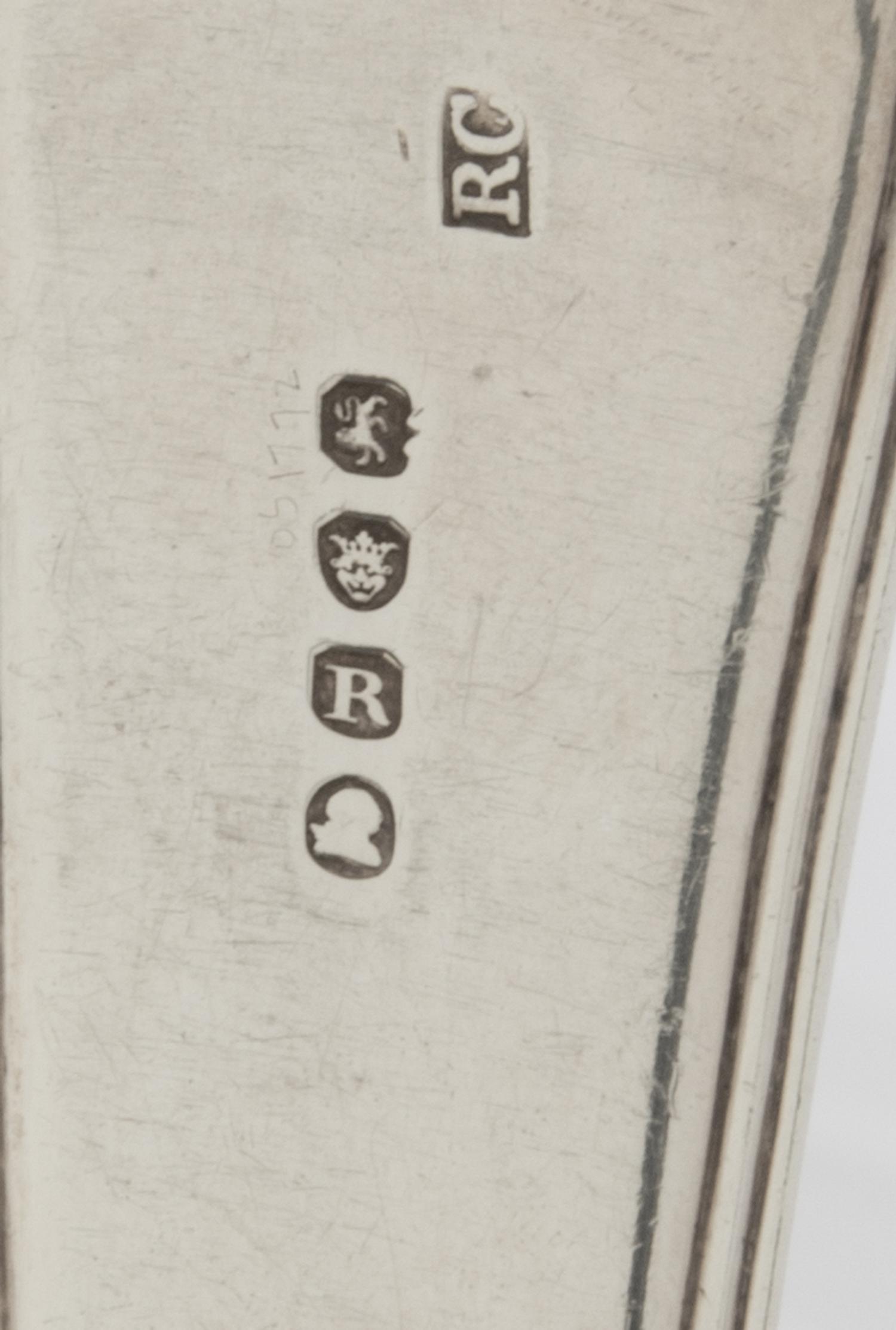 A George III Silver Ladle, Richard Crossley, London, 1812, having a thread and fiddle decorated handle.