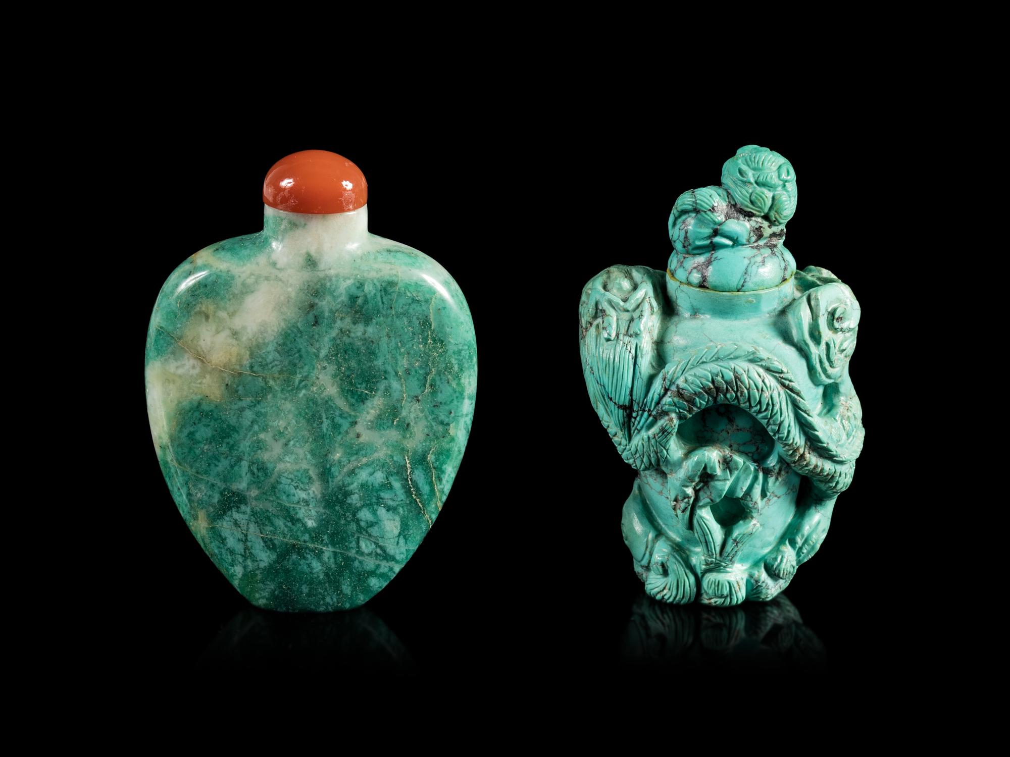 Two Hardstone Snuff Bottles