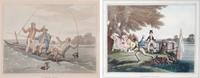 A Collection of Eight British Prints, Largest height 12 1/2 x width 14 inches with frame.