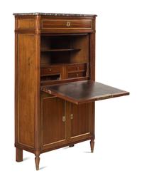 A Louis XVI Style Mahogany Secrétaire à Abbatant