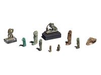 Ten Egyptian Faience Thoth Amulets