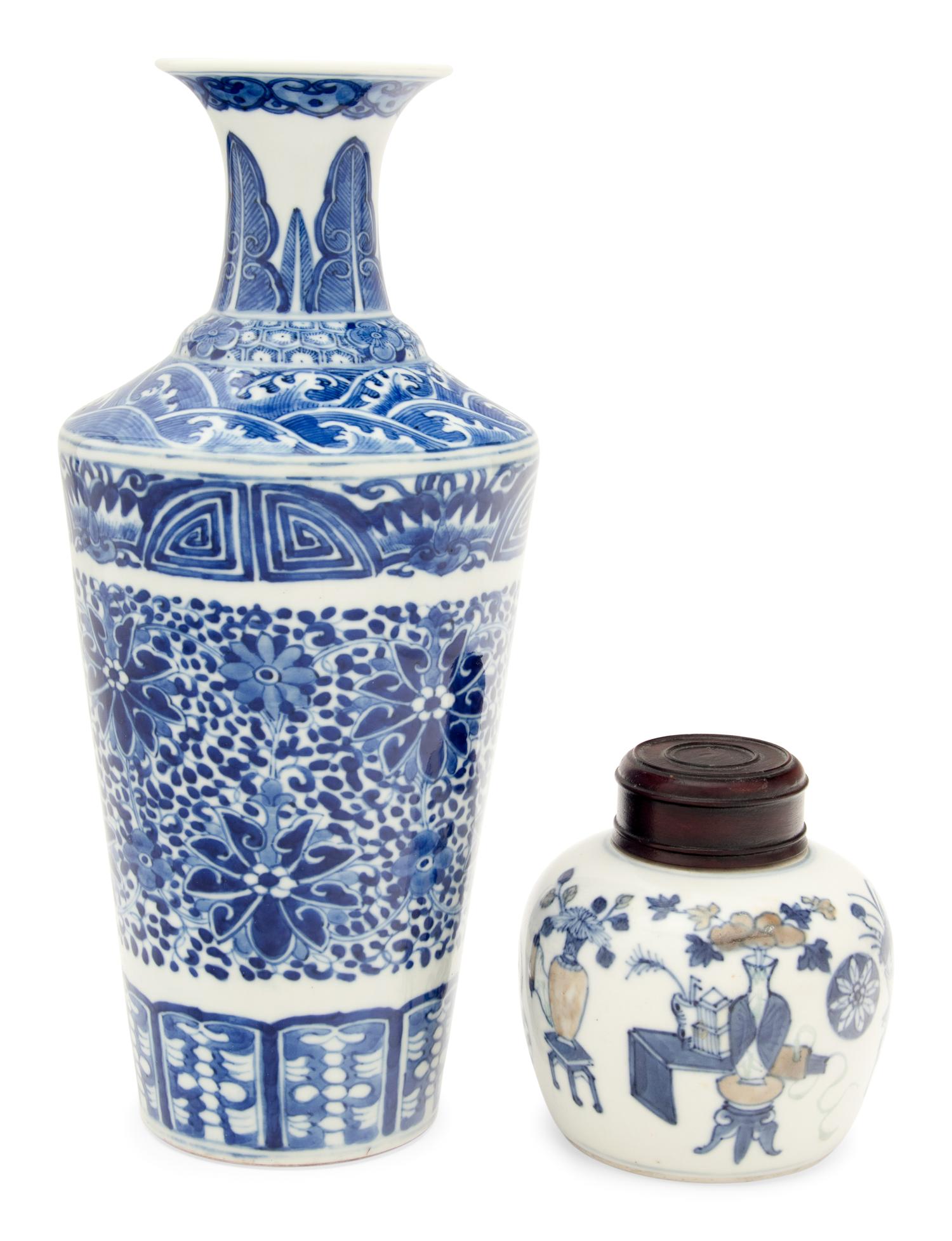 Two Blue and White Porcelain Vessels
