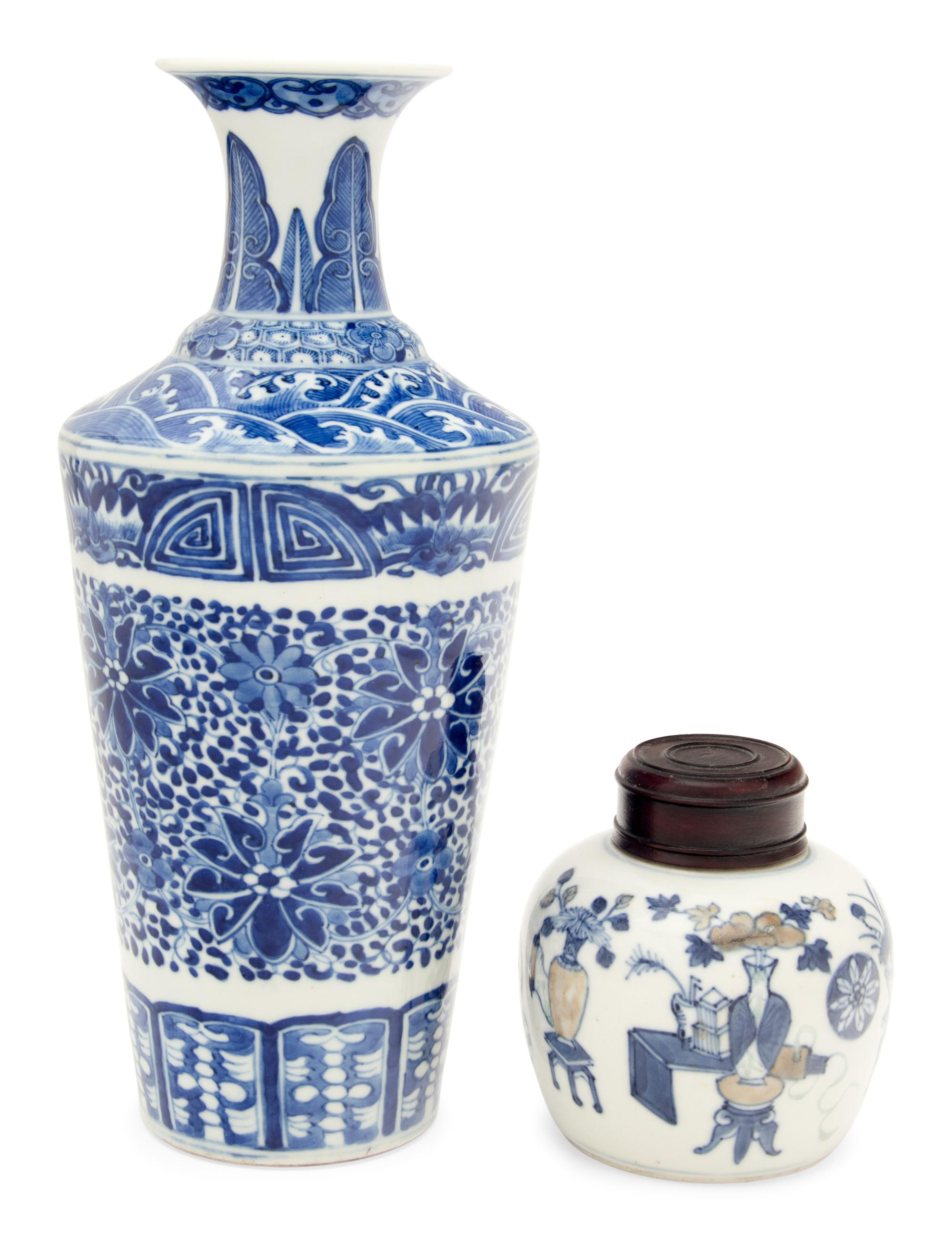 Two Blue and White Porcelain Vessels