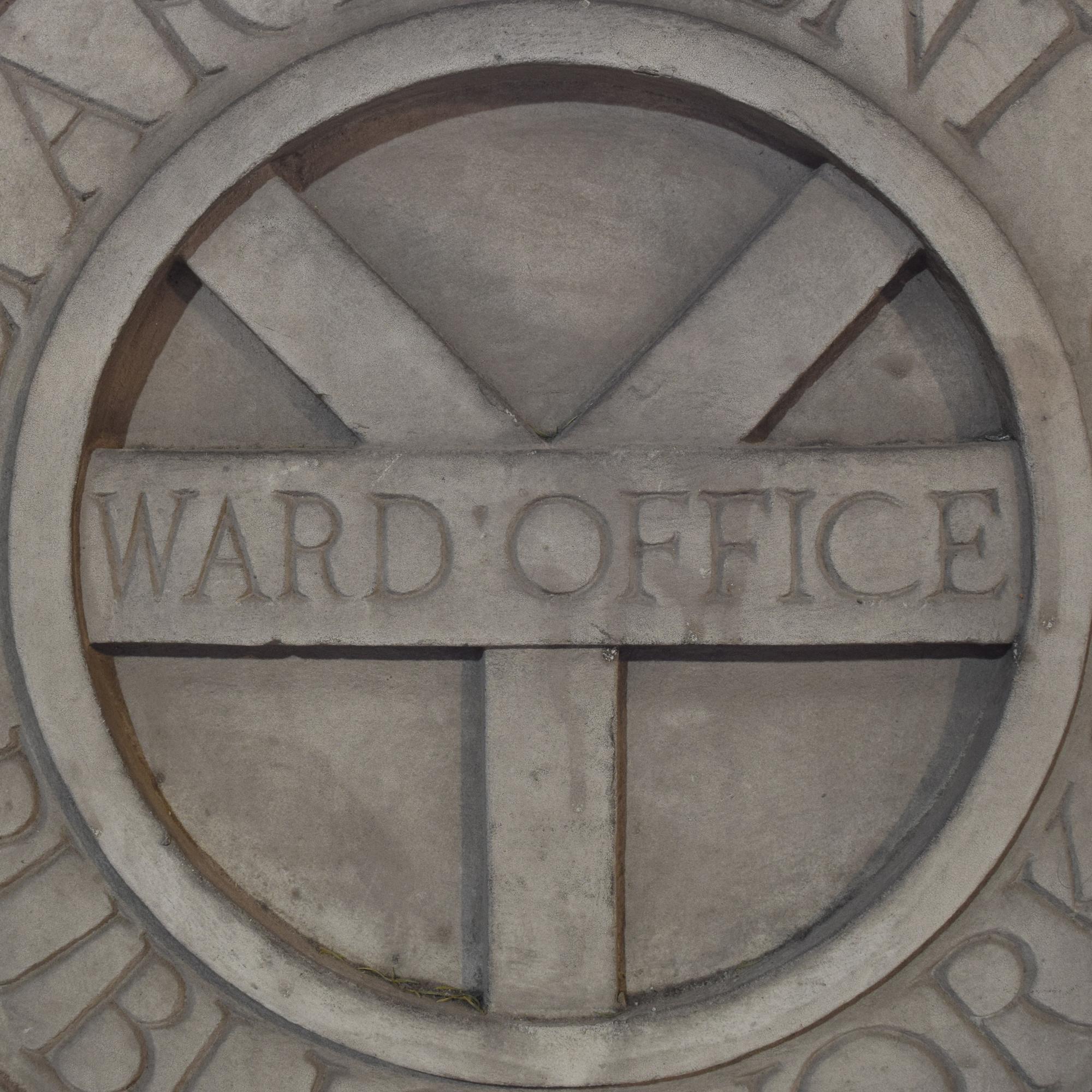 A Limestone Ward Office Panel with the Seal of Chicago 29" W x 3.5" D x 29" H — United States, 20th Century