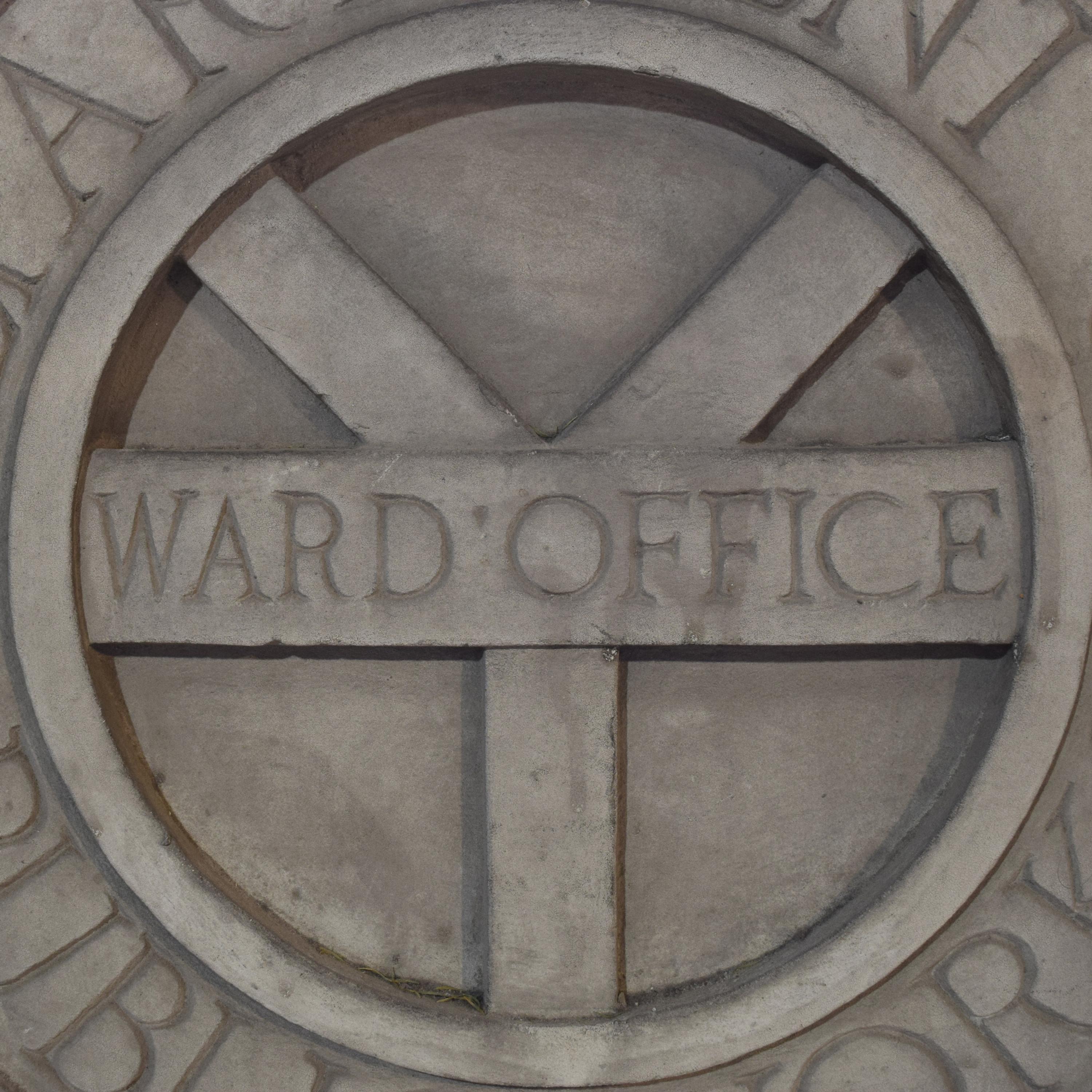 A Limestone Ward Office Panel with the Seal of Chicago 29" W x 3.5" D x 29" H — United States, 20th Century